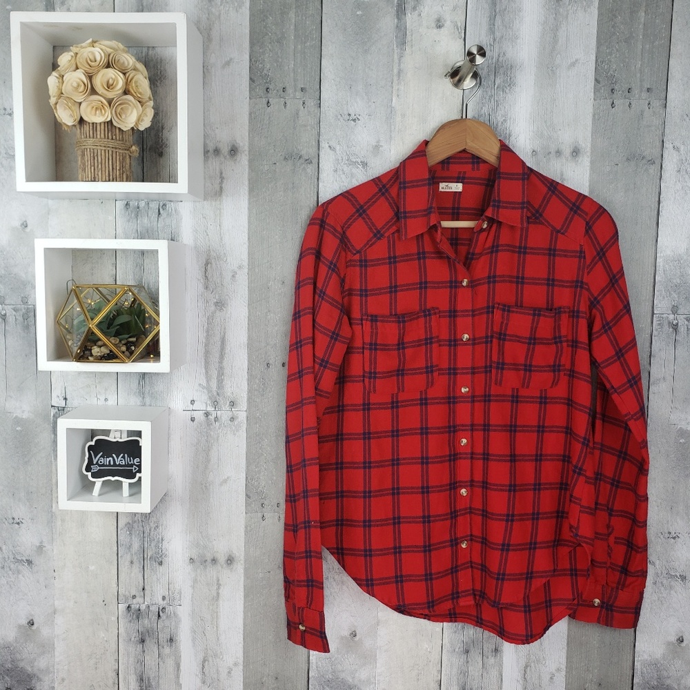 2/$20 Hollister | Plaid Long Sleeve Flannel